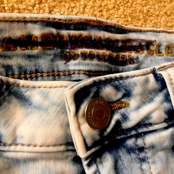 American Eagle AEO Flex Light Wash w Light Distressing Skinny Jeans 28x29 - Picture 7 of 17